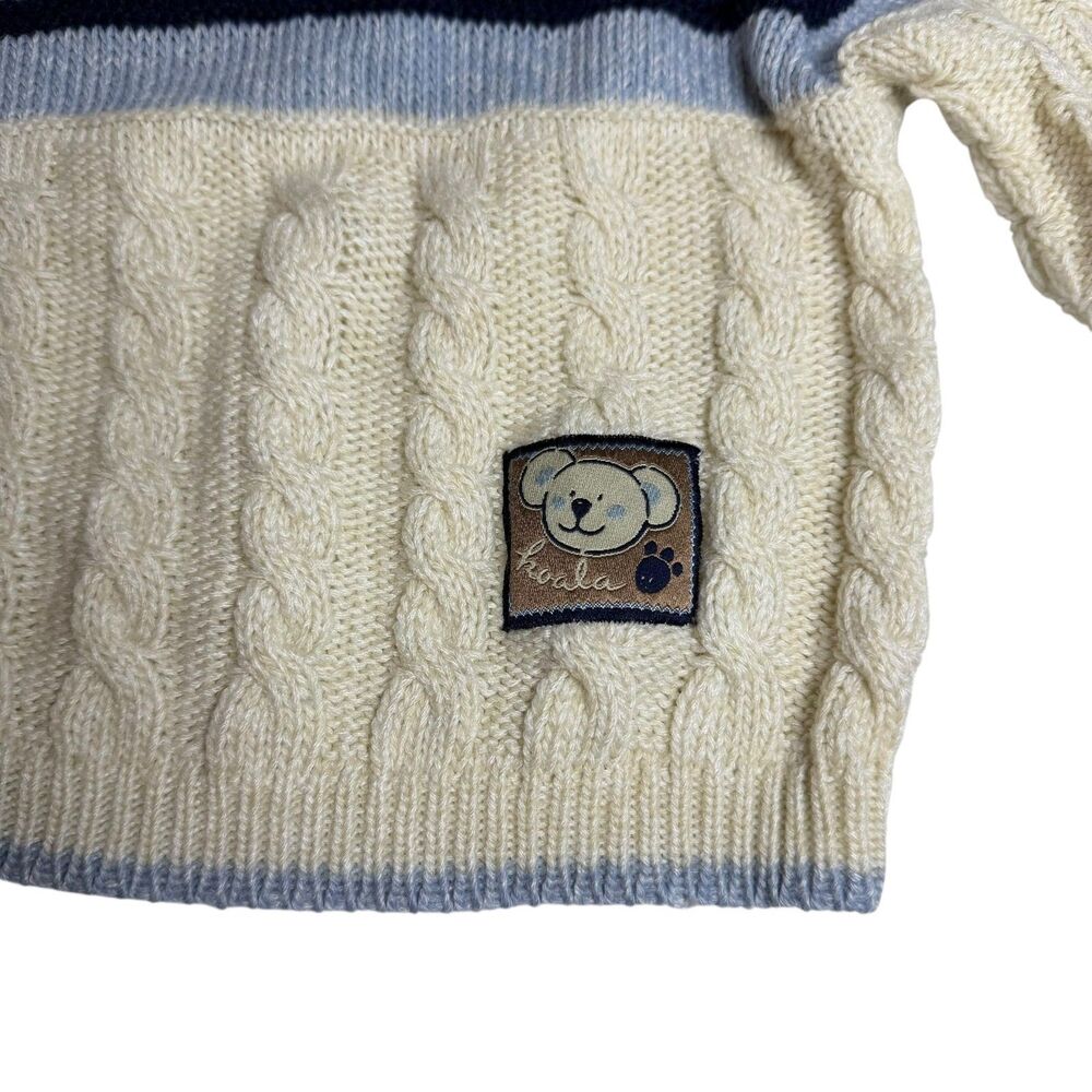 B.T. Kids Boys Sweater Cream Blue Size 18 M - Picture 3 of 5